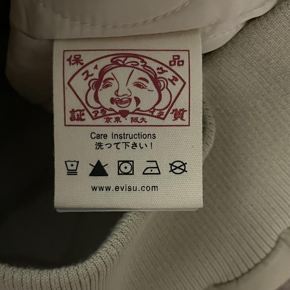 Evisu Heritage Jacket Mens XL Beige Bomber Bounty Hunter Embroidered Back Logo - Picture 11 of 15